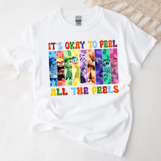 It's Okay To Feel All The Feels Shirt,  Mental Health Matter Shirt, Emotional support shirt, Feelings shirt, Inside Out...