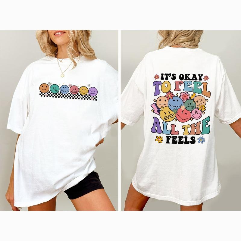 It's Okay To Feel All The Feels Shirt, Comfort Color Mental Health Shirt, Mental Health Matters Shirt, Funny Shirt For...
