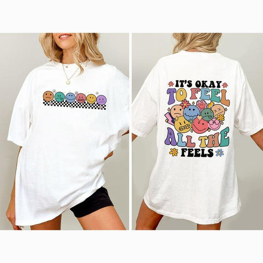 It's Okay To Feel All The Feels Shirt, Comfort Color Mental Health Shirt, Mental Health Matters Shirt, Funny Shirt For...