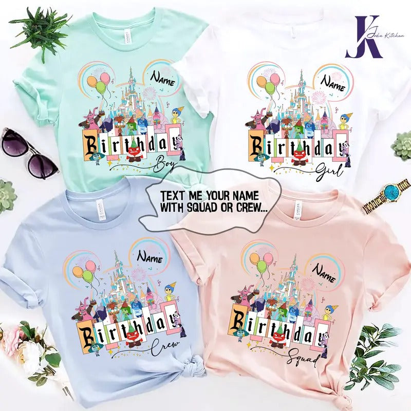 It's Okay To Feel All The Feels Shirt, Custom Name Inside Out Shirt, Personalized Birthday Boy Girl Tee, Inside out 2...