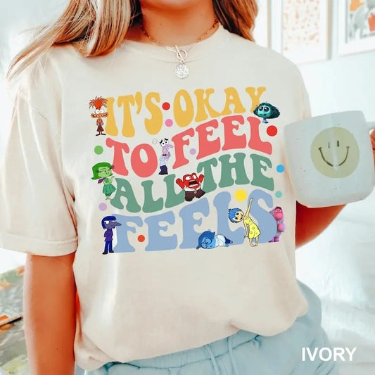 It's Okay To Feel All The Feels Shirt, Inside Out Movie Shirt,Mental Health Shirt,Inclusion Shirt,Speech Therapy 1574...