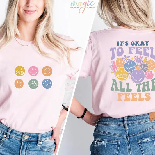 It's Okay To Feel All The Feels T-Shirt, Mental Health Shirt, Psychologists Shirt, Therapy Shirt, Mental Health Matters,...