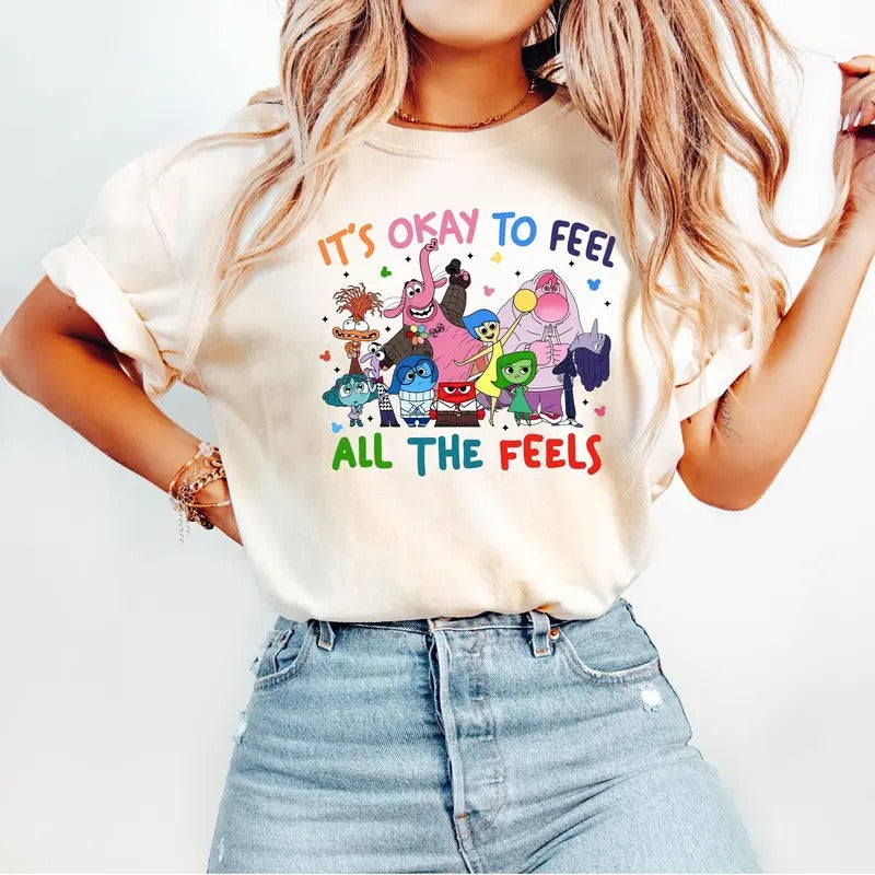 It's Okay To Feel All The Feels T-Shirt, Shirt, Therapy Shirt, Teacher Shirt, Gift for Teacher Hoodie, Sweatshirt