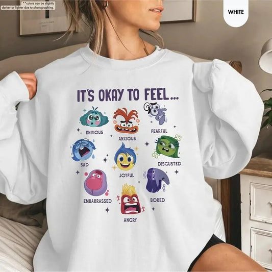 It's Okay To Feel All the Feels Sweatshirt, Mental Health Sweatshirt, Inside Out 2 Sweatshirt, Movie Sweater, Emotional...