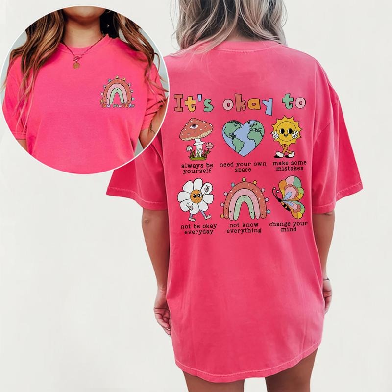 It's Okay To Make Some Mistakes Shirt, Mental Health Matters Shirt, Positive Vibes You Matter T-shirt, Motivational Tee...