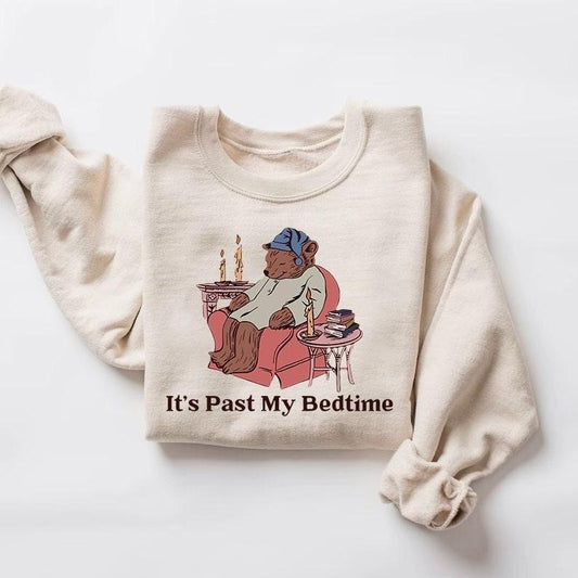 It's Past My Bedtime Sweatshirt, Funny Sleppy Bear Sweater, Funny Bear Meme Shirt, Sweatshirt Hoodie | WearSparks.com