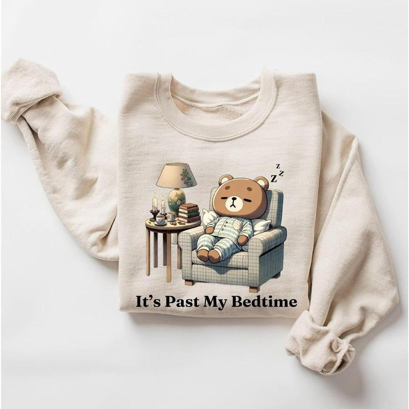 It's Past My Bedtime Sweatshirt, Sleepy Bear Sweatshirt, Trendy  Sweatshirt, Funny Meme Sweatshirt, Bookworm Sweatshirt,...