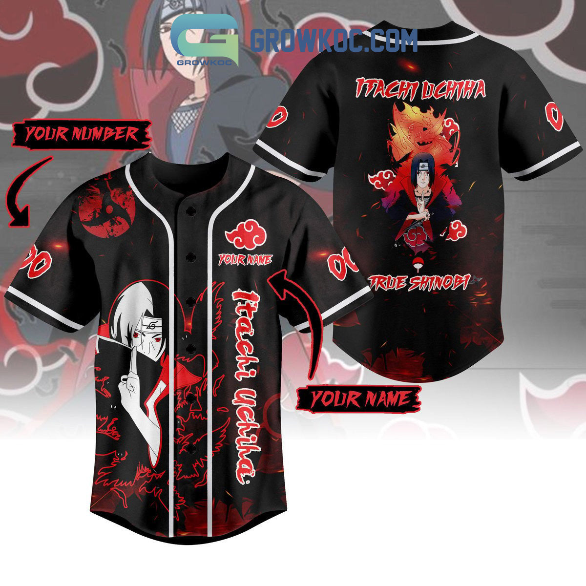 Itachi Uchiha True Shinobi Personalized Baseball Jersey