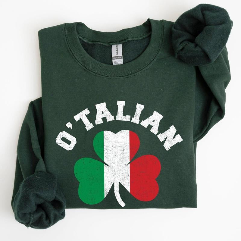 Italian Shamrock, Flag, St Patrick's Day Sweatshirt T-Shirts, Hoodie | WearSparks.com