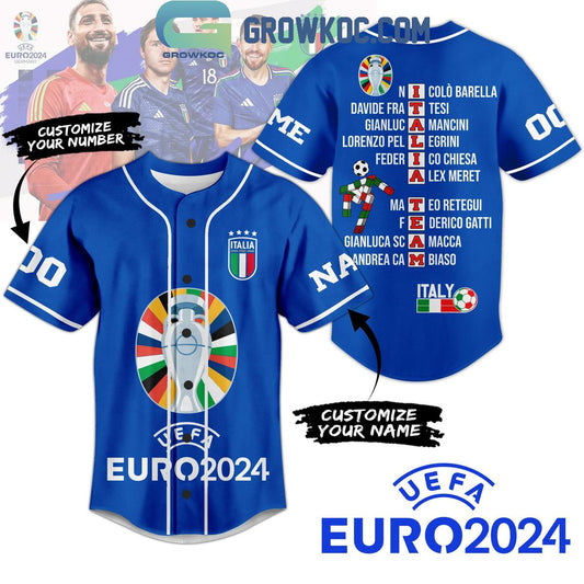 Italy Team European Football Championship UEFA EURO 2024 Personalized Baseball Jersey