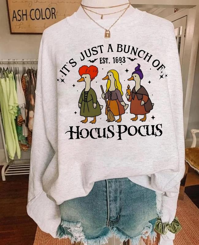 Its Just A Buhch of Hocus Pocus Sweatshirt Women Halloween sweater, Halloween Party gifts, Hocus Pocus sweatshirt,...