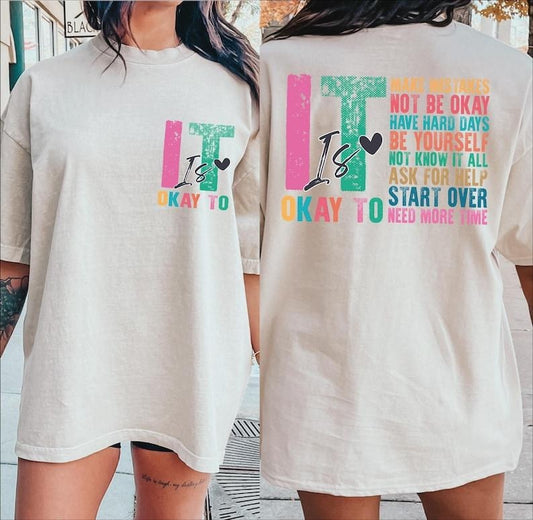 Its Okay To Make Mistakes T-Shirt Perfect Gift For Mental Health Awareness Therapy Support Hoodie, Sweatshirt