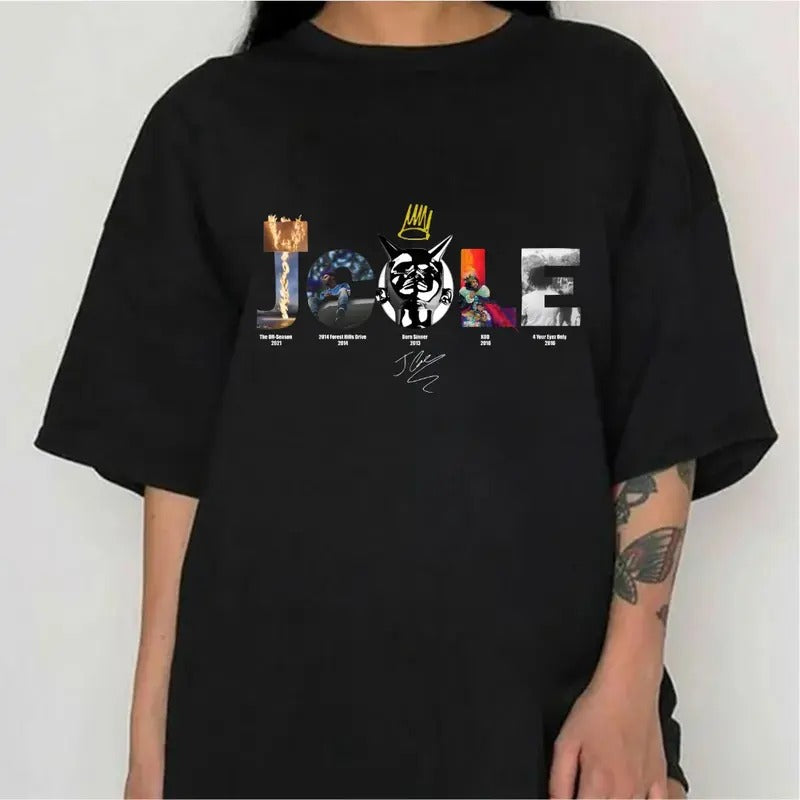 J C0le Best Albums ,  Graphic Shirt, Old School 90s Throwback Tee Hoodie, Sweatshirt | WearSparks.com