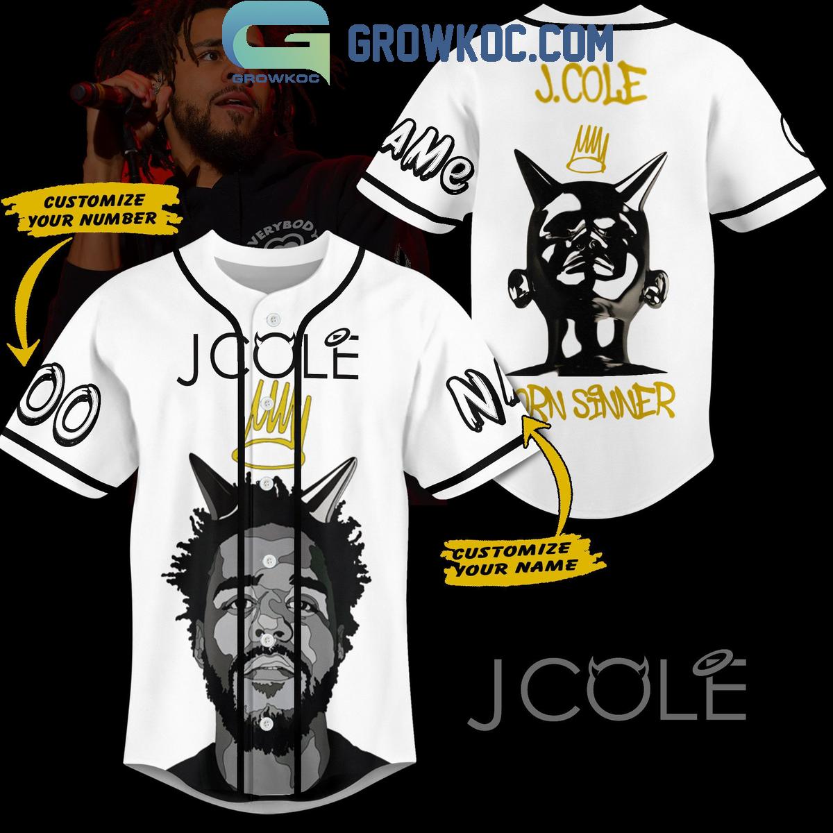 J.Cole Born Sinner Fan Personalized Baseball Jersey