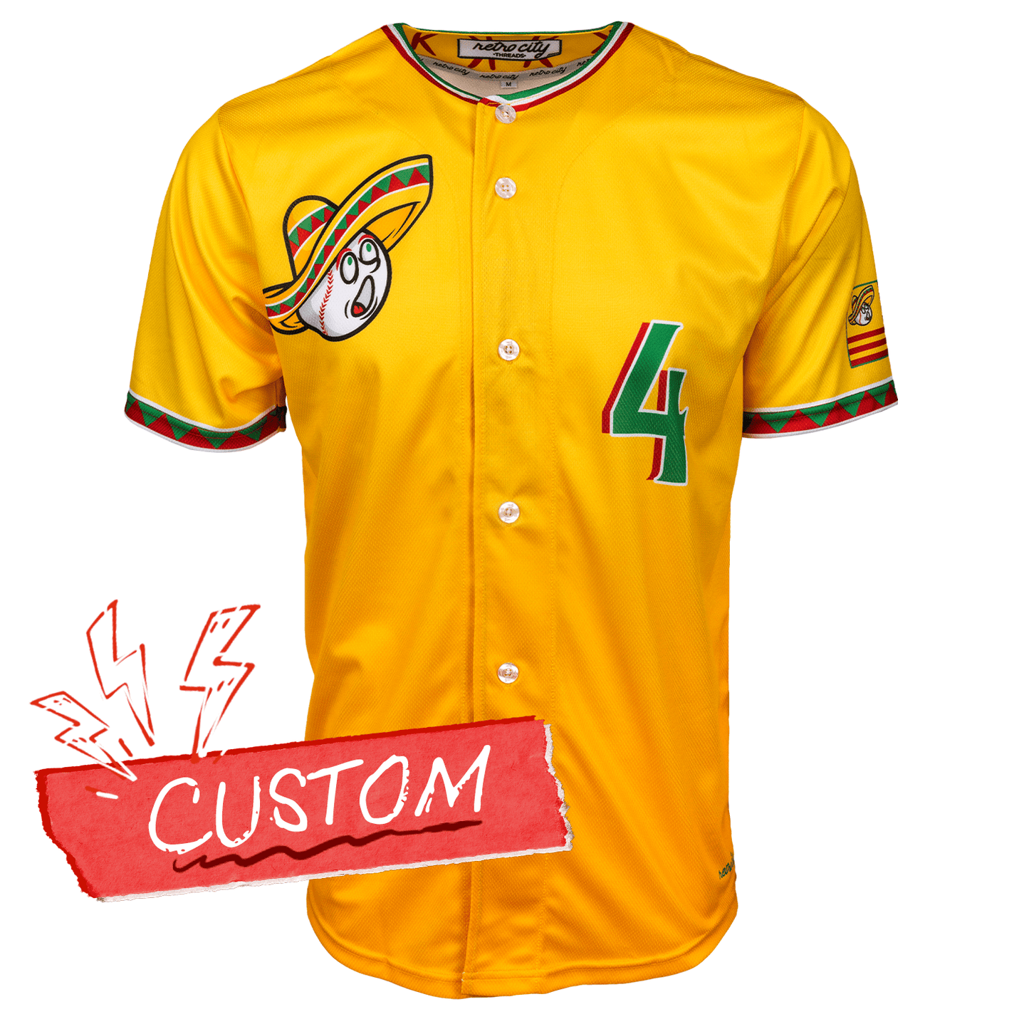 Golden Sombreros Seamhead Baseball League Jersey (Away) *CUSTOM*