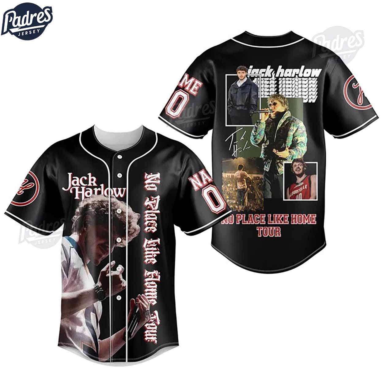 Jack Harlow No Place Like Home Tour Baseball Jersey - Jack Harlow Tickets 2024 - Padres Jersey Oasis: Elevate... (Image 2)