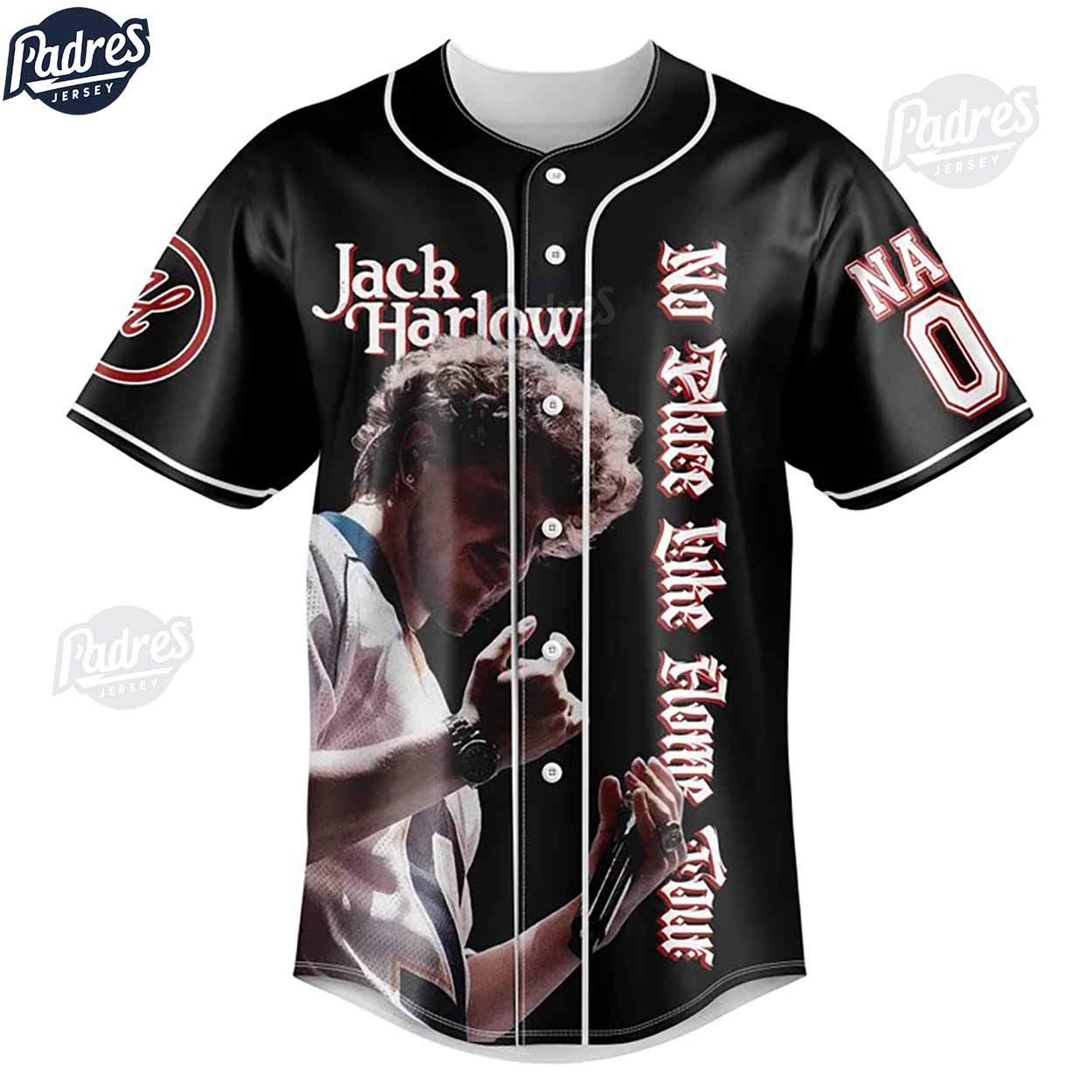 Jack Harlow No Place Like Home Tour Baseball Jersey - Jack Harlow Tickets 2024 - Padres Jersey Oasis: Elevate... (Image 3)