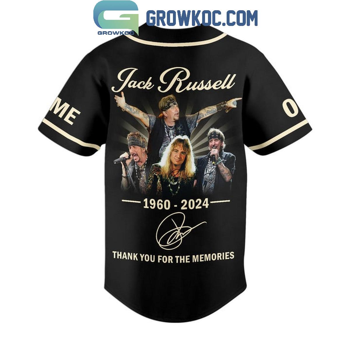 Jack Russell Thank You For The Memories In Great White 2024 Personalized Baseball Jersey