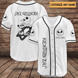 Jack Skellington Baseball Jersey Shirt, Baseball Jersey Shirt, Nightmare Before Christmas Baseball Jersey