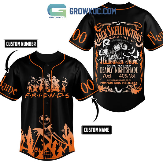 Jack Skellington Halloween Town Friends Pumpkin King Distillery Personalized Baseball Jersey