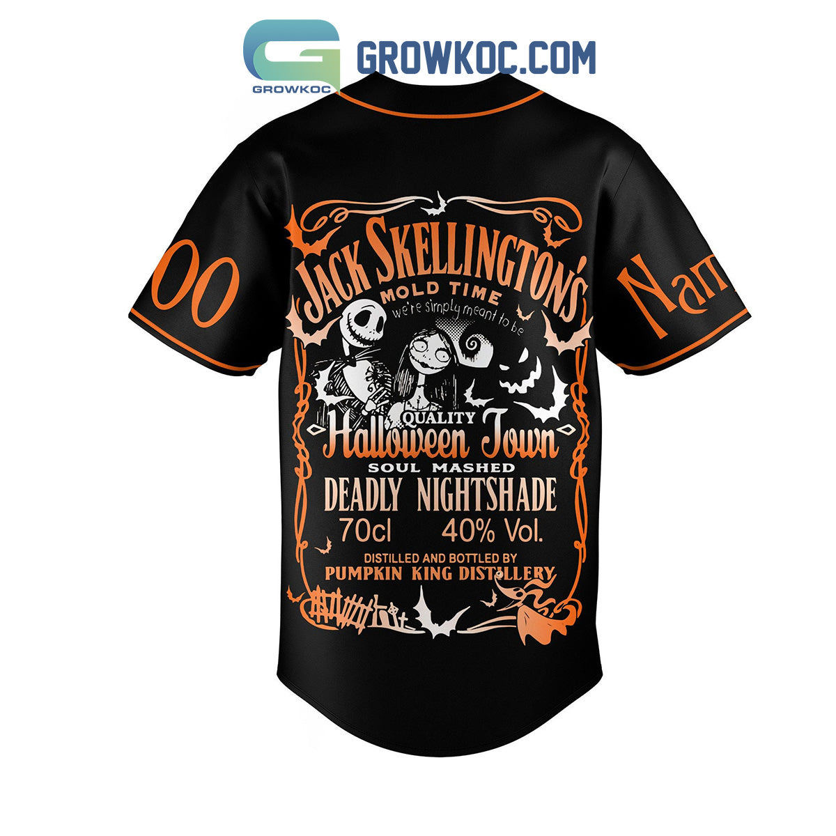 Jack Skellington Halloween Town Friends Pumpkin King Distillery Personalized Baseball Jersey