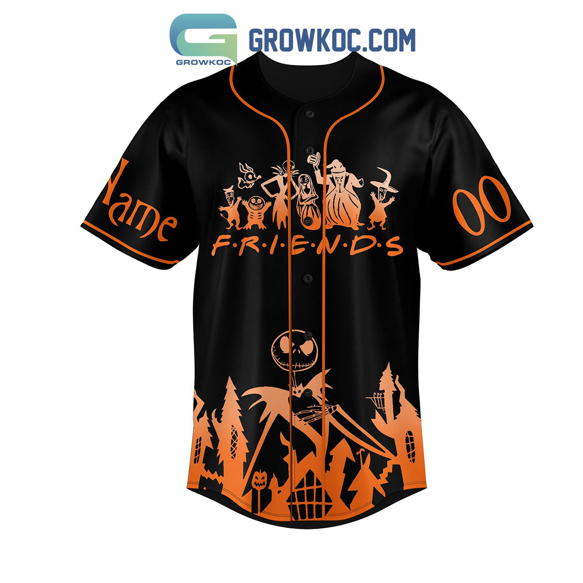 Jack Skellington Halloween Town Friends Pumpkin King Distillery Personalized Baseball Jersey