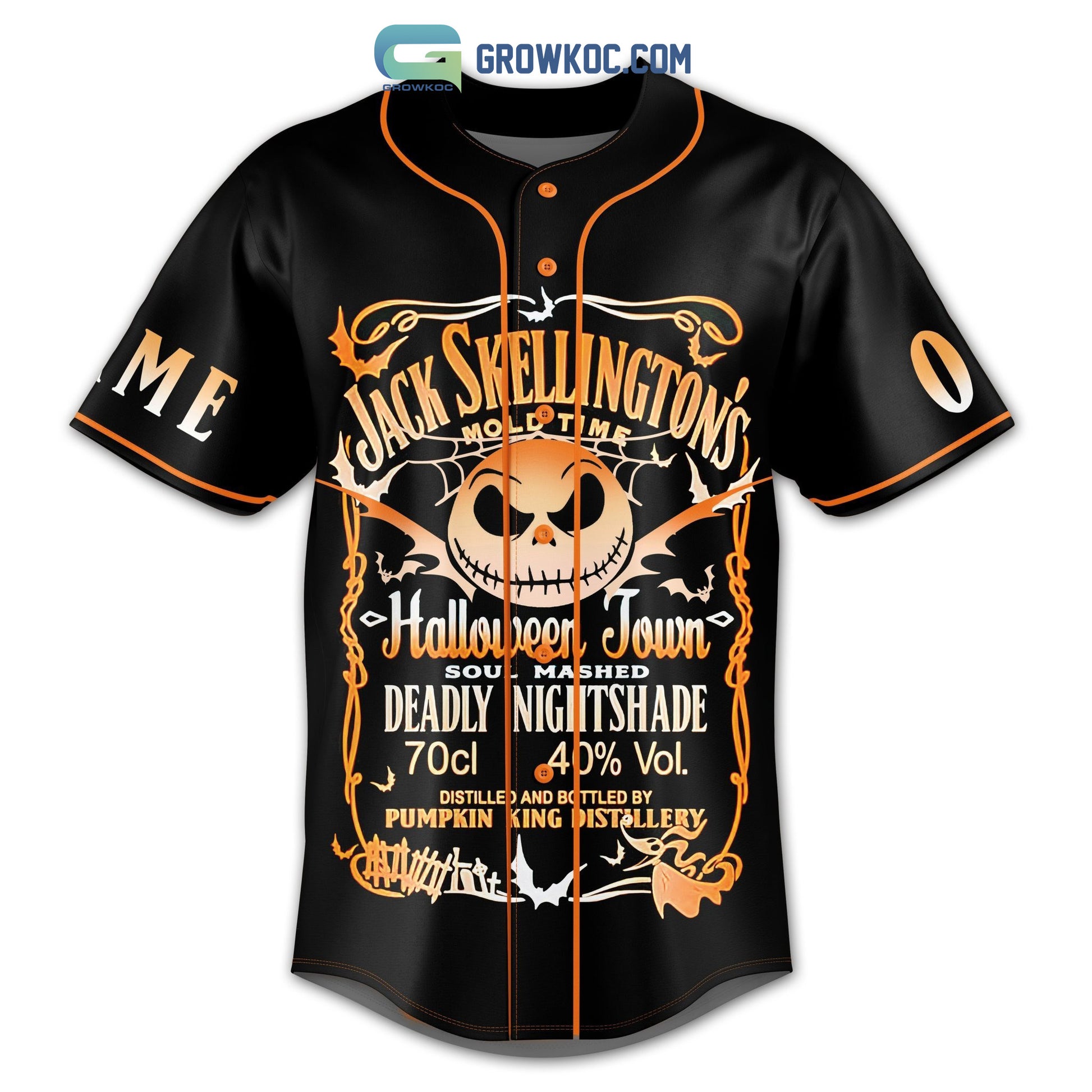 Jack Skellington’s The Nightmare Halloween Town Personalized Baseball Jersey
