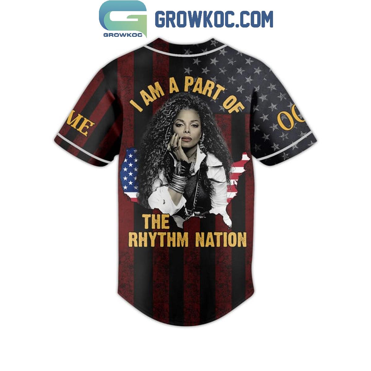 Janet Jackson I Am A Part Of The Rhythm Nation Personalized Baseball Jersey