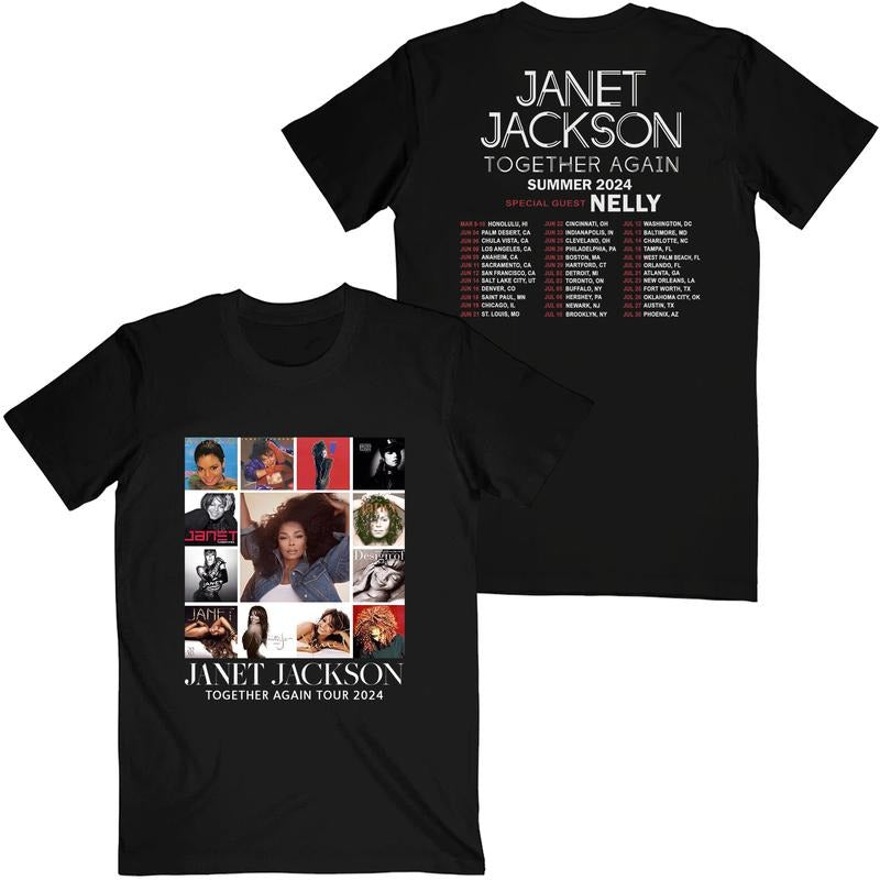 Janet Jackson Together Again 2024 Tour Shirt Janet Jackson Graphic T-Shirt Merch Unisex T-shirt for Men Women Fans...