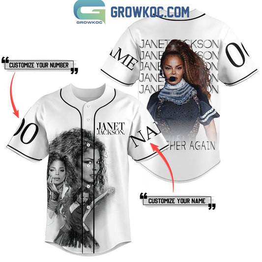 Janet Jackson Together Again Personalized Baseball Jersey White Version