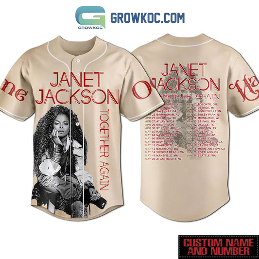 Janet Jackson Together Again Personalized Baseball Jersey