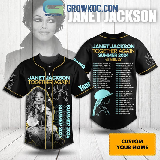 Janet Jackson Together Again Summer 2024 Personalized Baseball Jersey