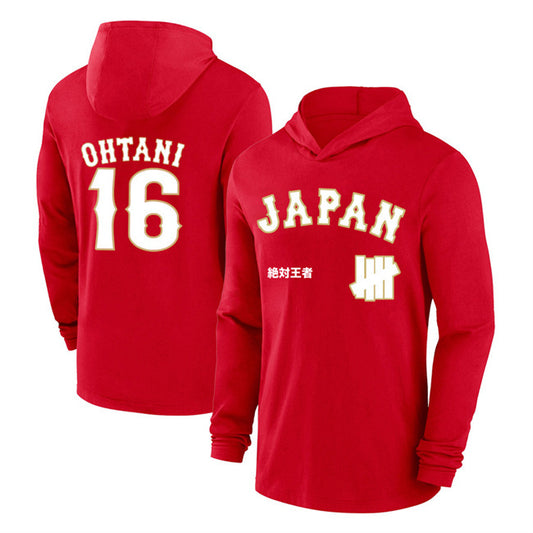 Japan Baseball #16 Shohei Ohtani Red 2026 World Baseball Classic Club Hoodie