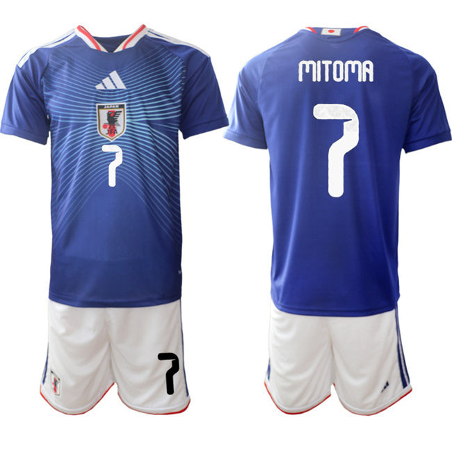 Japan #7 Kaoru Mitoma 2026 Blue Home Soccer Jersey Suit