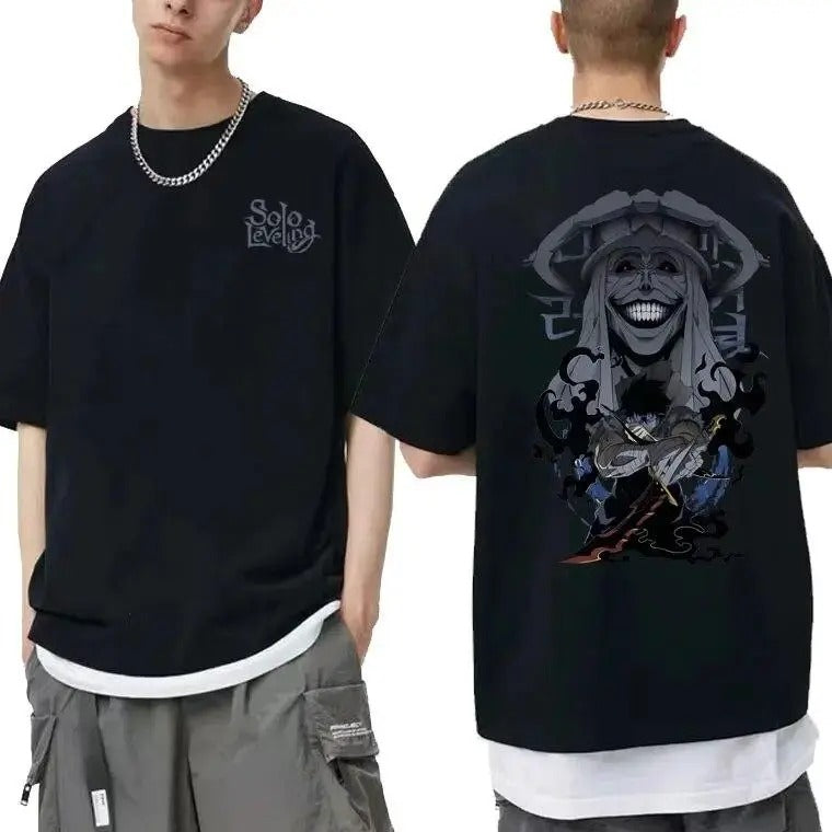 Japanese Anime Solo Leveling Sung Jin Woo Print T-shirt | Anime Solo Leveling Unisex Tee | Solo Leveling Fan Gift Hoodie,...