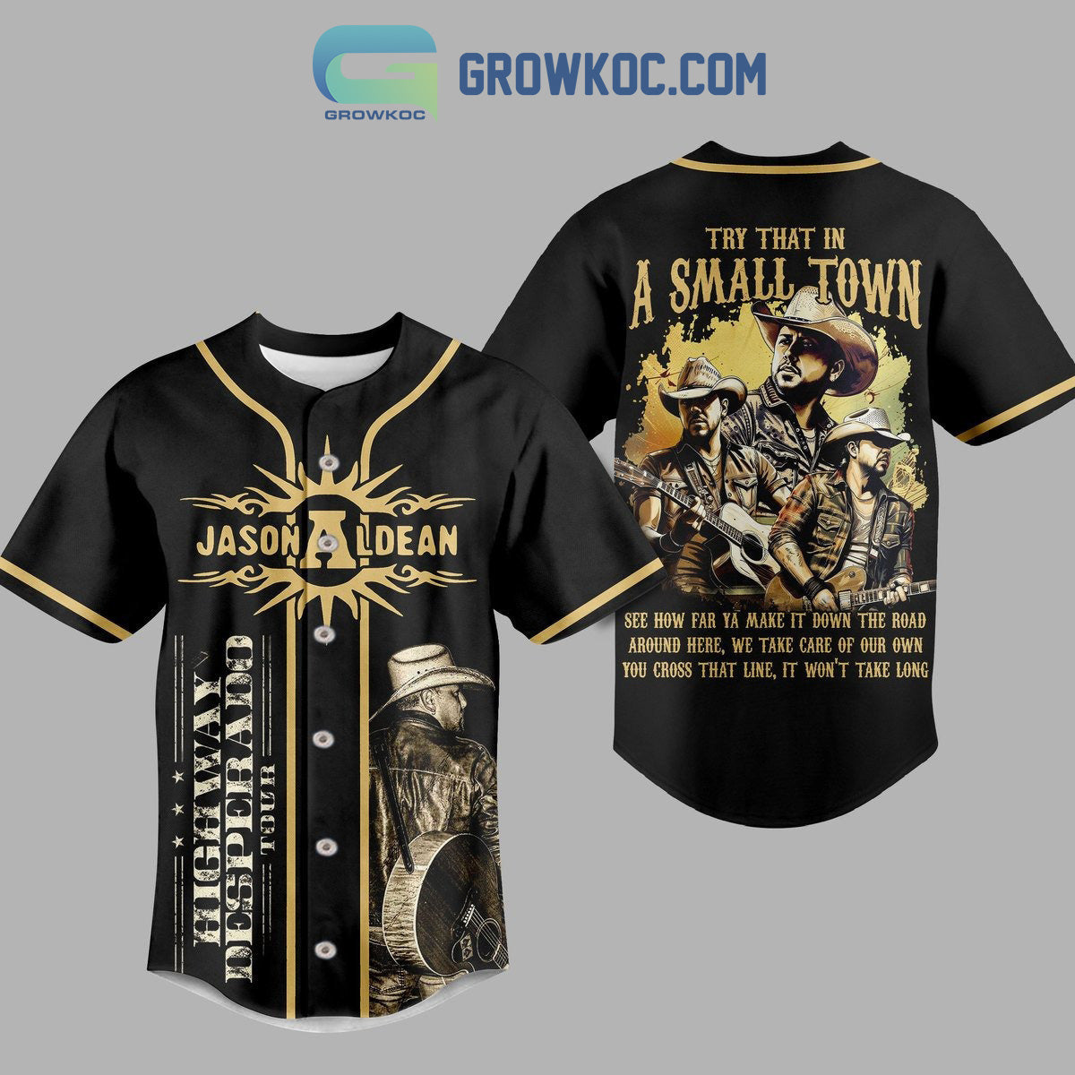 Jason Aldean Try That In A Small Town Highway Desperado Tour Baseball Jersey