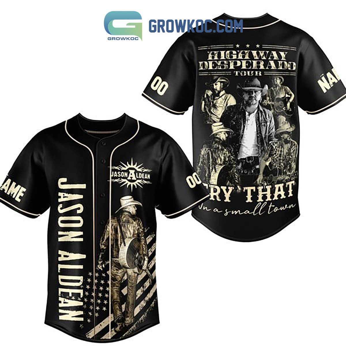 Jason Aldean Try That In A Small Town Highway Desperado Tour Personalized Baseball Jersey