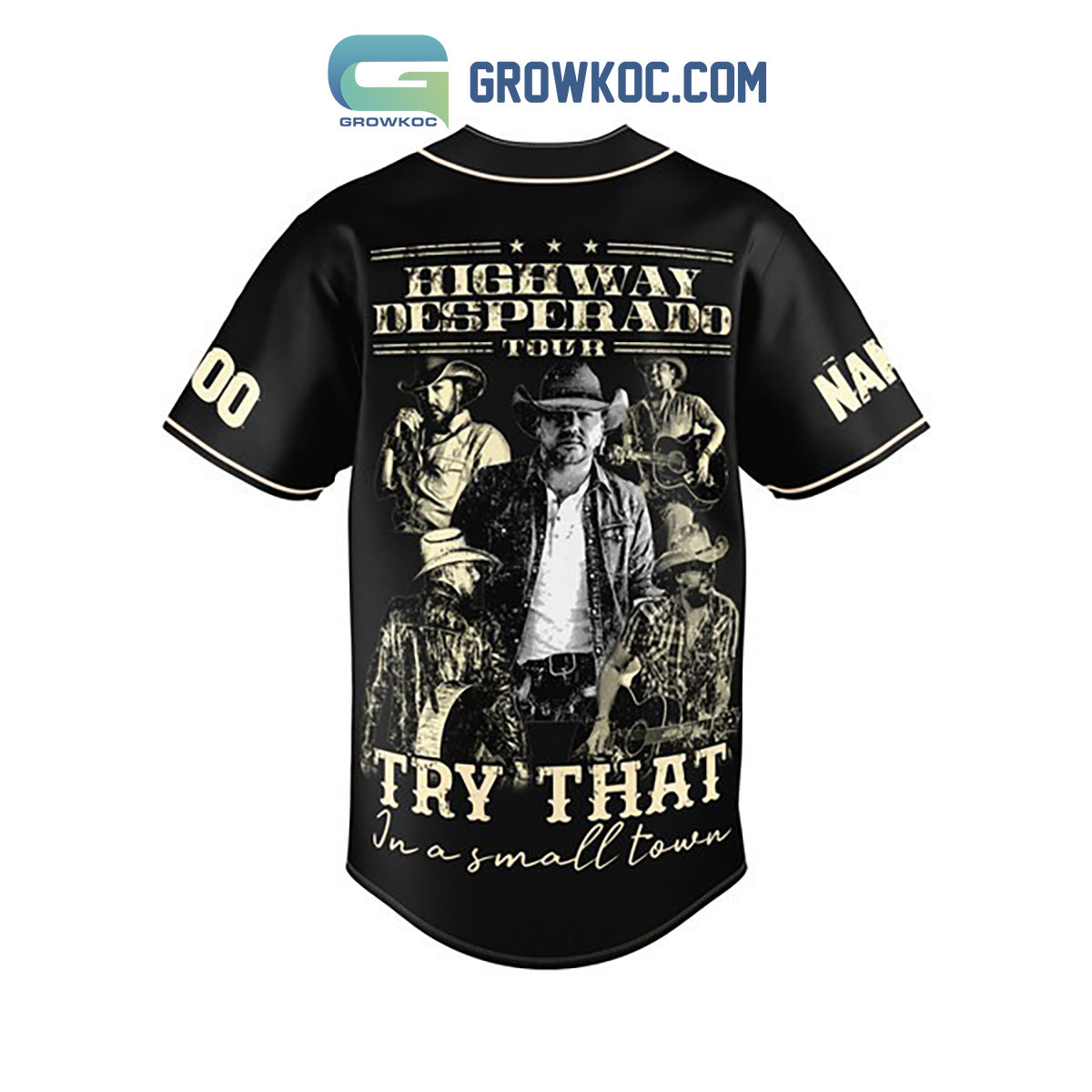 Jason Aldean Try That In A Small Town Highway Desperado Tour Personalized Baseball Jersey