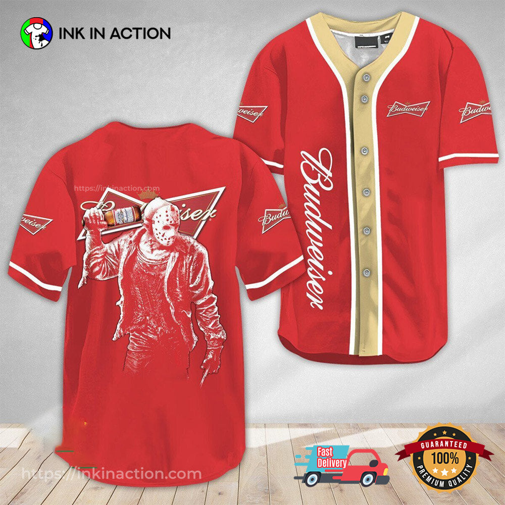 Jason Voorhees Friday The 13th Budweiser Baseball Jersey