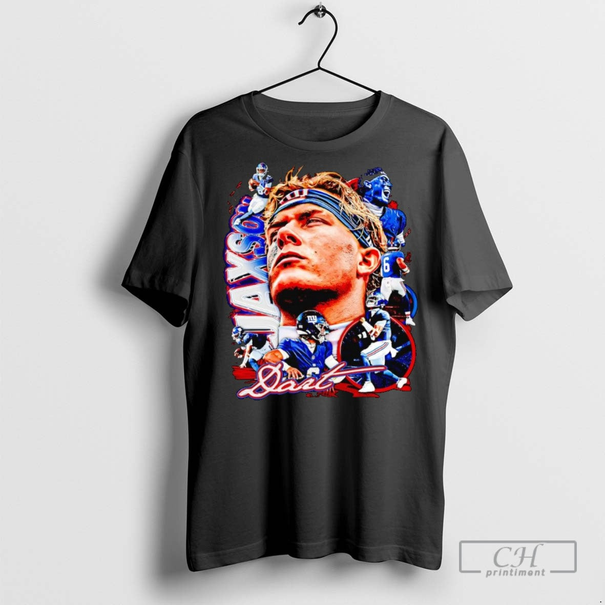 Jaxson Dart Picture Collage New York Giants T Shirts