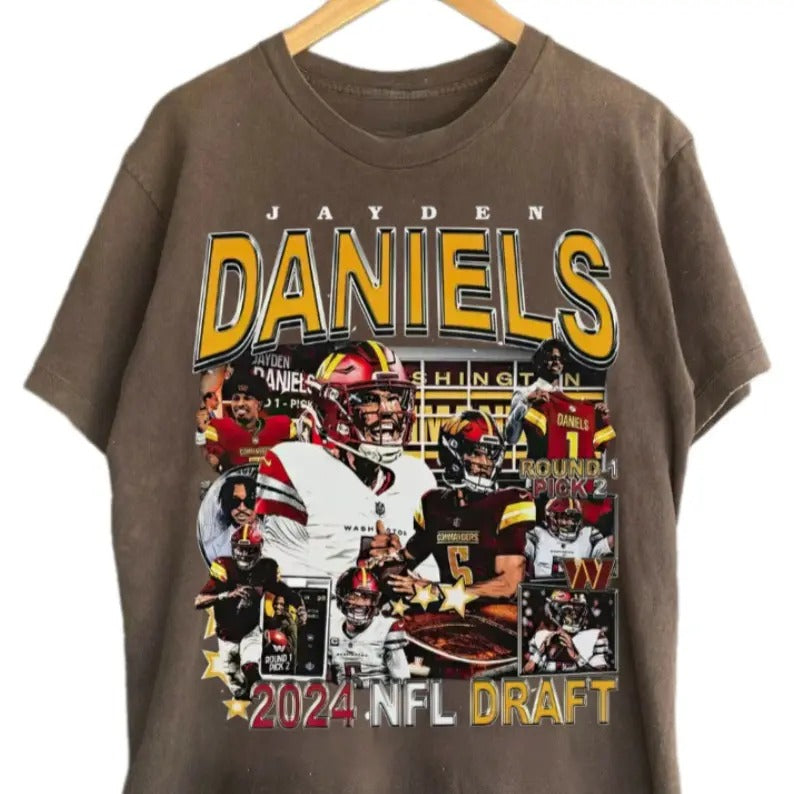 Jayden Daniels Shirt, Trendy Football T-shirt, Classic 90s Graphic Tee Unisex, Fan Gift Hoodie, Sweatshirt | WearSparks.com