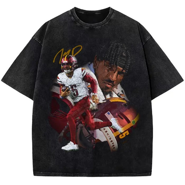 Jayden Daniels T-Shirt Washington Rookie Star Custom Graphic Football Tee Hoodie, Sweatshirt | WearSparks.com