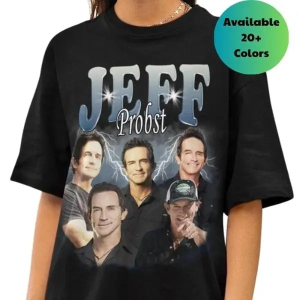 Jeff Probst Vintage Washed Shirt, Survivor 90s  Graphic, Cotton unisex T-shirt, , Cotton Unisex T-Shirt, Crew Neck,...