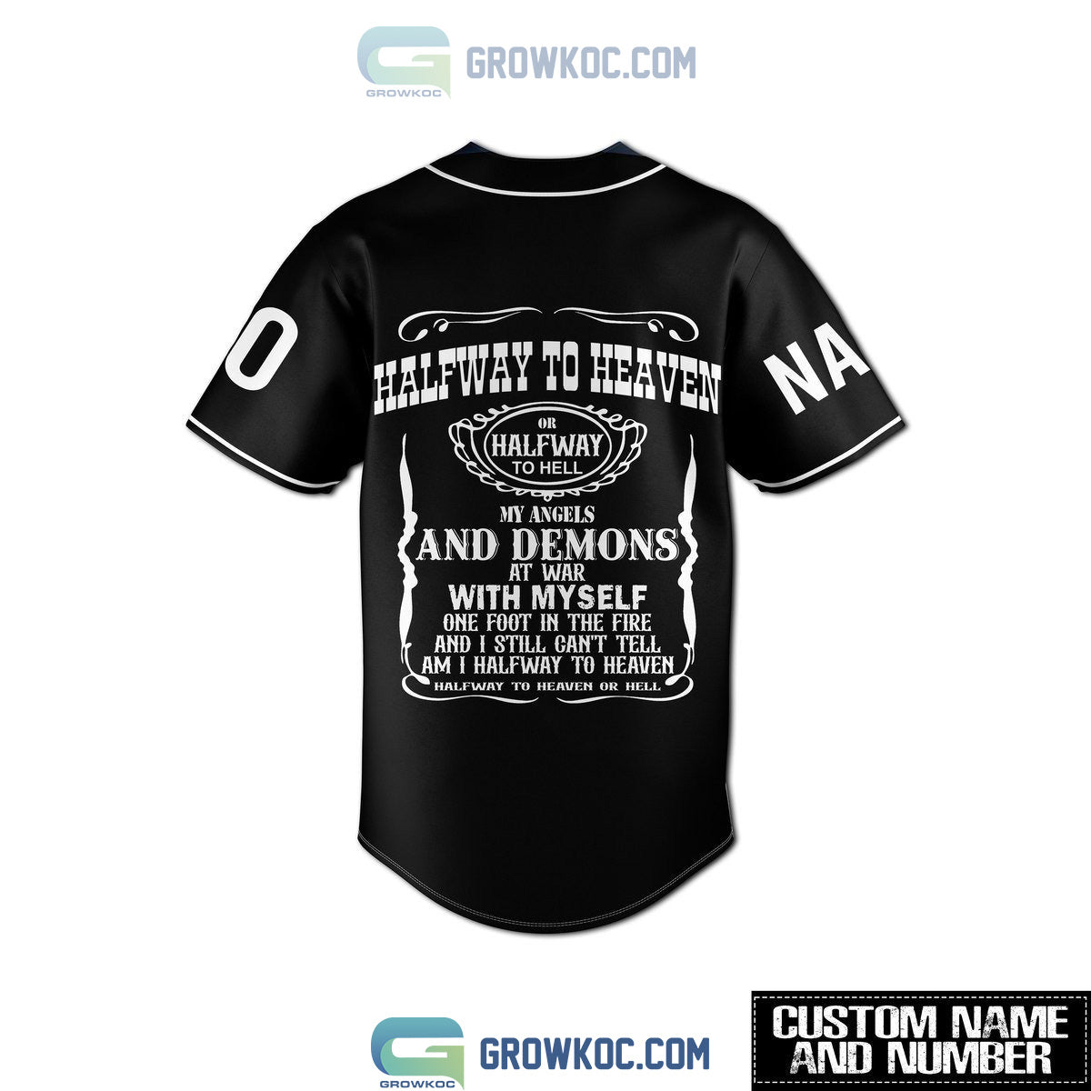 Jelly Rolll Whitsitt Chapel Halfway To Heaven Or Hell Personalized Baseball Jersey