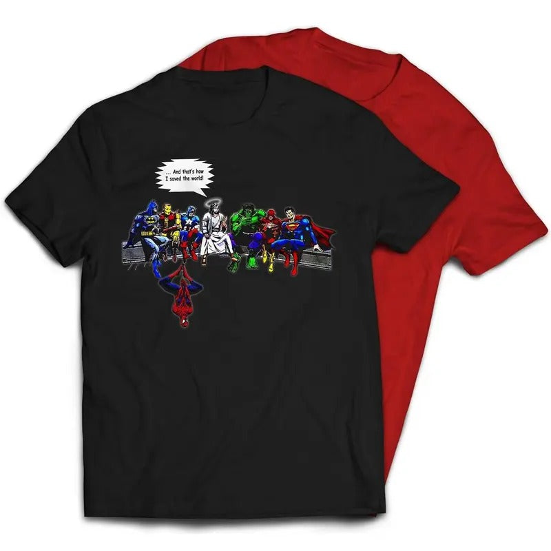 Jesus & Superheroes Original And That's How I Saved The World T-Shirt Hoodie, Sweatshirt | WearSparks.com