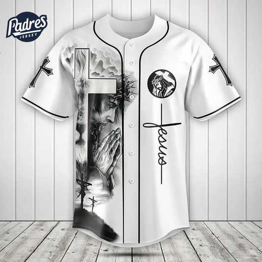 Jesus Black And White Baseball Jersey Style - Padres Jersey Oasis: Elevate Your Baseball Style Game T-Shirts,... (Image 1)