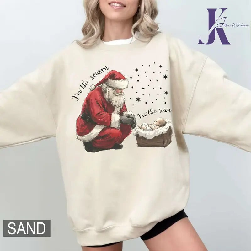 Jesus Christmas Comfort Colors Shirrt, Religious Xmas Shirt, Women's Holiday Tee Hoodie, Sweatshirt | WearSparks.com