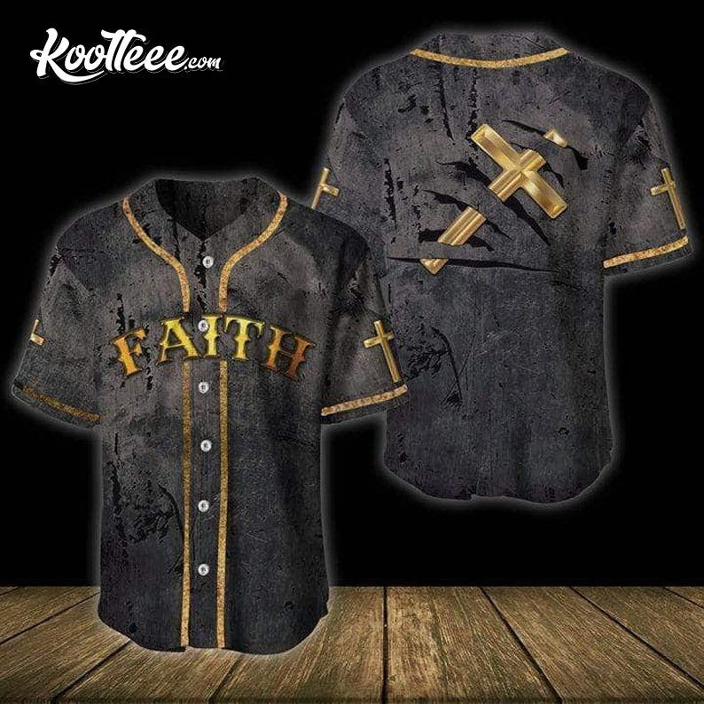 Jesus Cross Christian Gift For Men Baseball Jersey