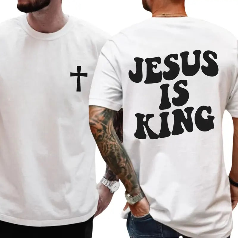 Jesus Is King 2-Sided Shirt, Christian T-shirt, Jesus Saves Tee, Aesthetic Jesus Apparel, Unisex Religious Shirt,...