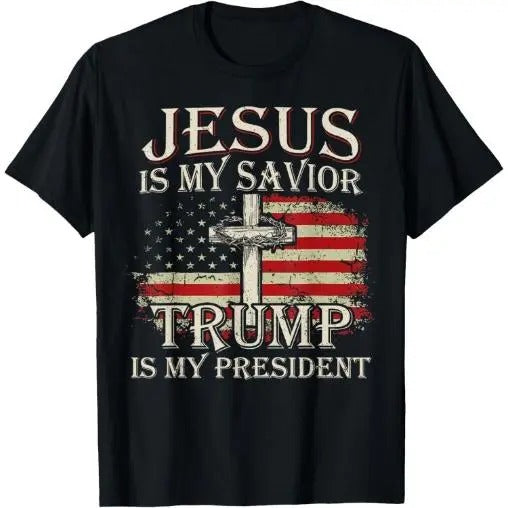 Jesus Is My Savior Trump Is My President American Flag T-Shirt Made in USAstyle{n002}2 Hoodie, Sweatshirt | WearSparks.com